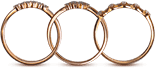 Elegant rose gold hoop earrings with a sleek, minimalist design perfect for everyday wear.