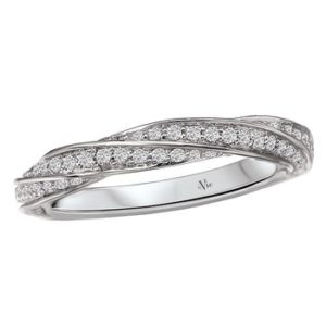 Matching Diamond Wedding Band in 14kt White Gold with a Braided Band. (D 1/3 carat total weight)