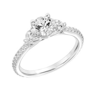 Frederick Goldman Three Stone Engagement Ring (center stone not included)