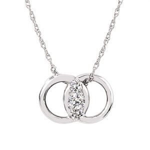 Diamond Marriage Symbol® Pendant In 14K Gold With 3 Diamonds Equaling 1/4 Ctw.