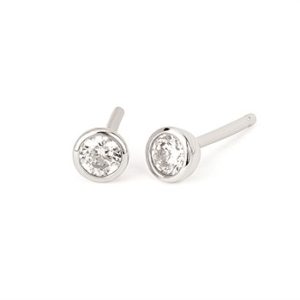 Ostbye 3.5 Mm Created White Sapphire Bezel Stud Earrings Created White Sapphire Earrings