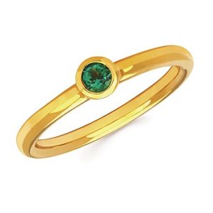 Ostbye Emerald Bezel Set Ring Emerald Stacking Ring