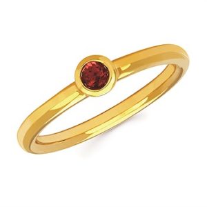 Garnet Bezel Set Ring Garnet Stacking Ring
