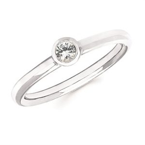 Ostbye White Sapphire Bezel Set Ring White Sapphire Stacking Ring