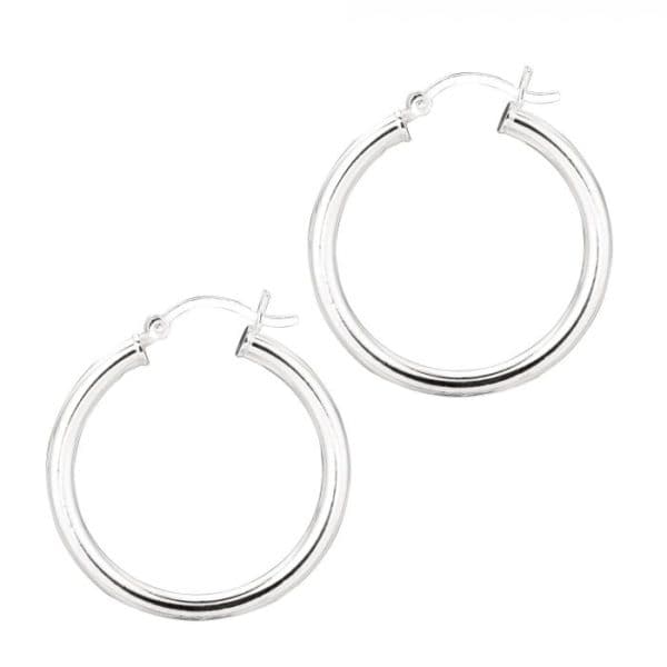 Sterling Silver 3x25mm Hoop Earring