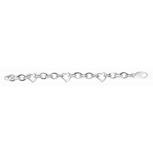Sterling Silver 7.5" Heart Link Bracelet