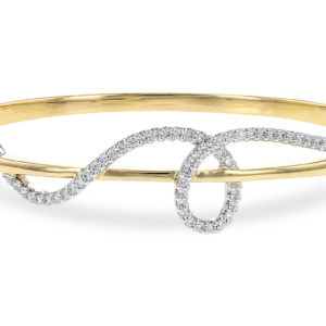 Allison Kaufman 14kt tt .75ctw swirl design diamond bangle bracelet