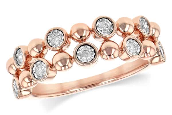 Allison Kaufman 2 Row Bezel Set Diamond Fashion Ring