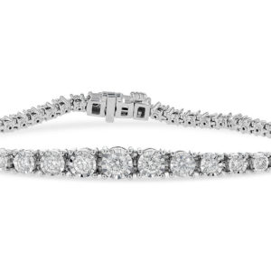 Allison-Kaufman 1.50ctw 14kt Graduated Illusion Set Tennis Style Diamond Bracelet