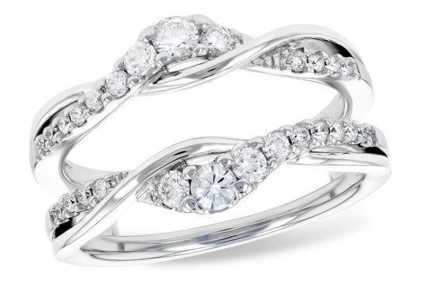 Allison-Kaufman .48ctw Twisted Insert with Diamonds and High Polish 14k White Gold