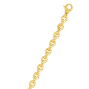 14kt 6.2mm Oval Rolo Bracelet with lobster clasp